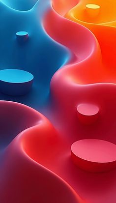 an abstract image of many different colors and shapes