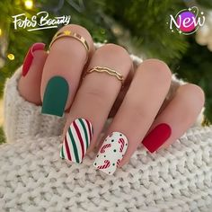 " Click here to view more Fofosbeauty Press On Nails at lower price! Fofosbeauty--Festive Nail Art to Wear This Christmas! Press on nails 24 Pieces set 12 different sizes. Acrylic nails art accessories design 24 pcs set full nail design fake nail tips with free nail glue sticker sheet and mini nail file. These tools can help you wear fake nails better, and the operation is easy and convenient for everyone. Get into the holiday spirit with our exclusive Christmas-themed nail wraps! Perfect for ad Festive Nails, Festive Nail Art, Cute Christmas Nails, Christmas Gel Nails, Nails Christmas, Festival Nails