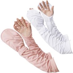 PRICES MAY VARY. Soft Material: Made of high elastic polyester fiber fabric, comfortable, skin-friendly and hard-wearing, Not easy to wrinkle, no need to iron, UV resistant, safe to touch the skin. Well Designed: Our fingerless sun sleeves is design finger cot with middle or index finger, can be very stable on the back of the hand; the arm mouth is loose, can be adjusted according to the size of your arm, easy to wear. Adjustable Size: The length is 20.3inch/51.7cm, width is 5.3inch/13.6cm, This Arm Gloves, Pink Clothing, Gloves For Women, Arm Sleeves, Long Gloves, Arm Sleeve, Smart Shopping, Leather Glove, Shoes Jewelry