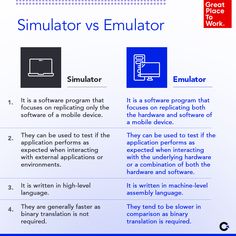 the differences between emulator and emulators in computer science infographical poster