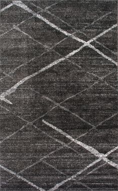 a gray rug with white lines on it