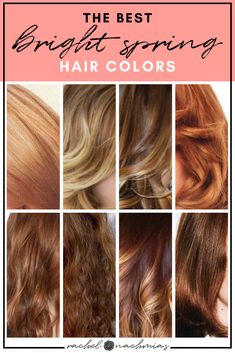 Best Hair Color For Bright Spring, Hair Colors For Bright Spring, Bright Spring Color Palette Hair, House Of Color Spring Hair, Bright Spring Hair Color Ideas, Bright Spring Color Analysis, Clear Spring Hair Color, Bright Spring Celebrities, True Spring Hair Color