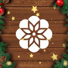 a wooden background with christmas decorations and stars