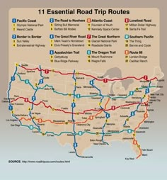 a map of the interstate road trip route