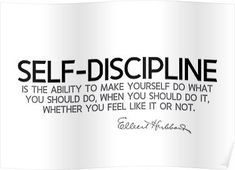 a quote with the words self - discipline in black and white on a white background