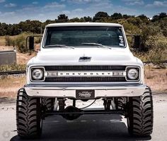 the front end of an old pickup truck