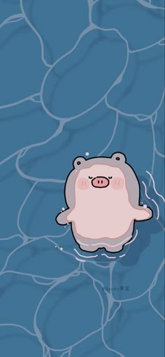 an animal floating in the water with its eyes closed