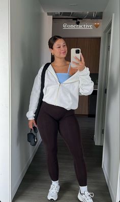 Mid Size Active Wear, Fitness Aesthetic Midsize, Curvy Sporty Outfit, Mid Size Fitness, Comfy Gym Outfits For Women, Midsize Gym Girlies, Mid Size Workout Outfit, Mid Size Athleisure Outfits, Workout Outfits Midsize