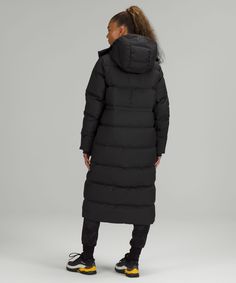 This wonderfully warm down puffer has an extra-cozy long length plus a cinchable waist that lets you customize the shape and keep out cold drafts. Designed for On the Move. Relaxed fit feels roomy and can be worn over larger layers. Removable hood. Cinch the interior waist drawcord to customize your fit. Zippered exterior pockets with a hidden phone sleeve. Interior zippered pockets. Close-fitting interior cuffs help hold in heat. Two-way zipper. 'Wash with like colours', 'Machine wash cold', 'D Women’s Winter Jackets, Time Capsule Wardrobe, Capsule Clothing, Winter Staples, Brand Research, Paul Evans, Capsule Wardrobe Work, Winter Shopping, Wishlist Clothes