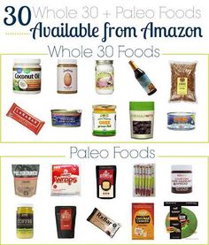 an advertisement for whole food products with the words, whole foods available on amazon and whole 30