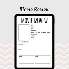 the movie review is displayed on an ipad screen