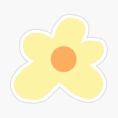 an orange and yellow flower sticker