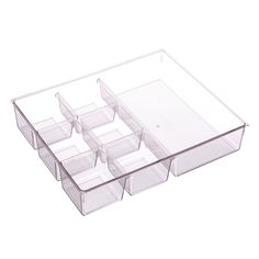 six drawers with dividers on each side