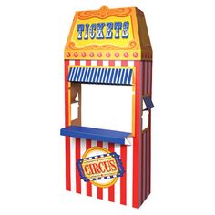 a small carnival ticket booth on a white background