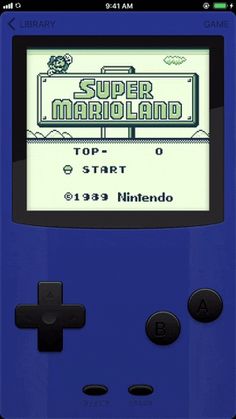 an old nintendo gameboy with the title super mario land on it's screen