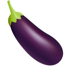 a purple eggplant with green tips on the tip, isolated on a white background