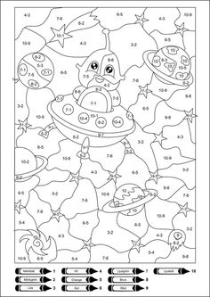 Images By Alegasz On Kolorowanki Matematyczne 342 Coloring Pages With Numbers, First Grade Math Worksheets, Montessori Math, Learn To Count, Color By Numbers