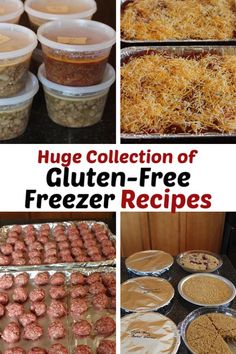 the collage shows different types of freezer meals