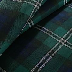 a green and blue plaid fabric