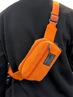 1 pieza Bolso bandolera, bolsa de pecho, bolsa de cintura, de estilo deportivo, informal y sencillo, para hombre, de unicolor de pana, de material de poliéster, para uso diario, viajes, campamento, gimnasio, vacaciones, trabajo, fin de semana, regalos personalizados, para la escuela, práctico, Halloween, Navidad, otoño, invierno Naranja    Poliéster Color combinado,Geométrico,Letras,Liso,A rayas,Plantas,Estampado Integral,Estampado en Textura Bolsa bandolera   Men Bags, size features are:Bust: , Gifts Boyfriend, Camping Summer, Summer Gym, Purse Storage, Boyfriend Personalized Gifts, Mens Luggage, Corduroy Material, Style Sportif