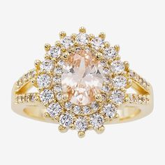 Ring Style: Halo RingsFeatures: Nickel Free, In A Gift BoxShape: OvalStone Cut: OvalStone Millimeter Measurement: 6 Mm Length, 8 Mm WidthMetal Color: Gold ToneMetal: 14k Gold Over BrassBand Width: 2.5mmCare: Wipe CleanStone Type: 51 Cubic ZirconiaCountry of Origin: Imported Gold Cluster Ring With Cubic Zirconia Accent Stones, Gold Oval Crystal Promise Ring, Gold Halo Ring With Accent Stones For Promise, Classic Oval Flower Ring, Gold Oval Crystal Ring With Center Stone, Gold Oval Halo Ring With Center Stone, Gold Oval Flower Ring, Oval Gold Crystal Promise Ring, Gold Oval Halo Promise Ring