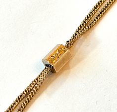 Vintage Victorian Slide Chain Necklace Antique Lorgnette Gold Filled Engraved Slider Pocket Watch Muff Guard Chain Edwardian Estate Jewelry