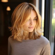 Shoulder Lenght Haircut Girl, Top Of Shoulder Haircut, Hair Cut 2024 Girl Medium, Short Hair Styles For Long Face Shape, Shoulder Length Hair Long Bangs, Shoulder Length Hair With Curls, Women’s Hair Cuts Medium, Front Layers Medium Hair Face Framing Shoulder Length, Face Framing Layers Shoulder Length Hair