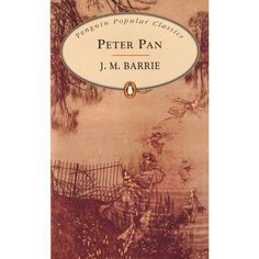 a book cover for peter pan by j m barnie with an image of a man in