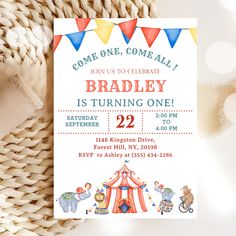 a circus birthday party is set up on a table