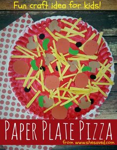 this paper plate pizza craft is fun for kids to make it looks like an apple pie