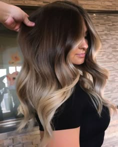 Dark Brown into Blonde Hair Melt Long Hair Trends, Ombre Hair Blonde, Hair Done, Ombré Hair, Dark Brown Hair Color, Hair Color For Women