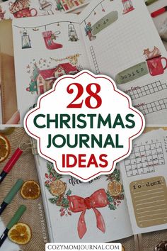 28 creative Christmas journal ideas with festive illustrations and decorations. Journal December Ideas, Happy Planner Christmas Layout Ideas, Cozy Doodles, Christmas Bullet Journal Ideas, Illustrated Christmas Tree, Christmas Bullet Journal, Christmas Journals, December Bullet Journal, Holiday Prep