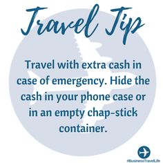 the travel tip for travelers with extra cash in case of emergency