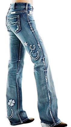 Cowgirl Tuff Jeans Womens Double Lucky.  I would scour the retail stores for these!! Gretchen Cowgirl Tuff Jeans, Cowgirl Clothes, Yoga Studio Design, Cowgirl Jeans, Cowgirl Tuff, Looks Country, Country Girls Outfits, Mode Boho, Trendy Swimwear