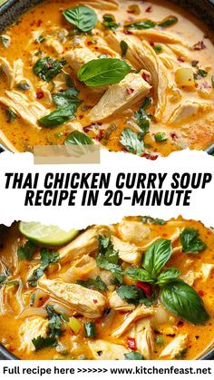 thai chicken curry soup recipe in 20 - minute with instructions to make it at home