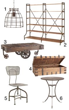 four different types of furniture and accessories