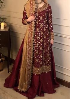 Bridal Dresses Pakistani Barat Simple, Bridal Barat Dresses Pakistani, Baraat Dress Pakistani Bridal Wear Red, Baraat Dress, Barat Dress