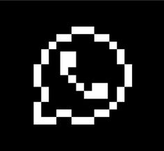 an 8 - bit video game logo with the letter q in white on a black background