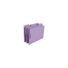 purple file folders stacked on top of each other in front of a white background