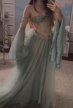 Ghostly Fashion, Fairy Gown, Unique Party Dresses, Long Party Dress, Long Sleeve Evening Dresses, Evening Gowns Elegant, Sequin Prom Dresses, Fantasy Gowns