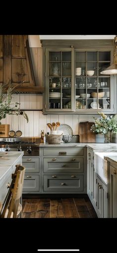 a kitchen filled with lots of counter top space