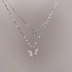 Description BerriesJam - Butterfly Shiny Double Chain Clavicle Pendant Necklace    Brand: BerriesJam  Update: 2023  Age: 18-45  Category: Necklace  Style: Berries, Elegant  Occasion: Party, Date, Wedding  Material: Zinc Cute Girly Accessories, Female Chains, Butterflies Necklace, Simple Elegant Jewelry, Elegant Wedding Jewelry, قلادات متدلية, Female Accessories, Cute Necklaces, Pretty Jewelry Necklaces