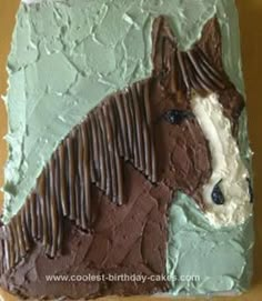 a cake decorated to look like a horse