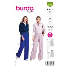 two women's jumpsuits and pants sewing pattern from the burda style