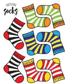 colorful socks are arranged in the shape of letters with different colors and shapes on them