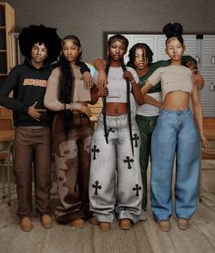 five black women standing in front of a computer screen