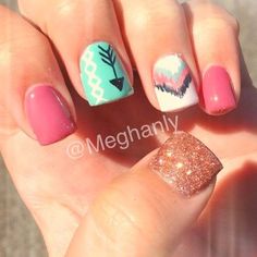 Jel Nails, Marian Art, Aztec Nail Art, Dance Nails, Aztec Nails, Boho Nails, Rolling Paper, Get Nails