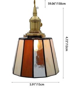 an image of a lamp that is measurements for the size and shape of the light fixture