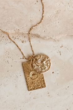 Aquarius Stargazer Zodiac Necklace Engraved Gold Plated Amulet Charm Necklace, Gold Aquarius Necklace, Gold Zodiac Sign Pendant Charm Necklace, 14k Gold Zodiac Sign Pendant Necklace, Luxury Gold-plated Zodiac Sign Necklaces, Gold Zodiac Sign Pendant Necklaces, Letter Charm Necklace, Ocean Earrings, Spell Designs