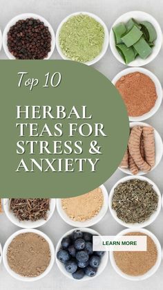 Herbal Teas for Stress & Anxiety Teas For Focus, Teas For Body Aches, Calming Herbal Tea Recipes, Healthy Herbal Teas, Calming Tea Recipe, Herbalist Remedies, Apothecary Supplies, Calming Teas